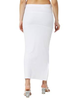 Neckbook White Solid Drawstring Best Slim Fit Saree Shapewear for Women 3