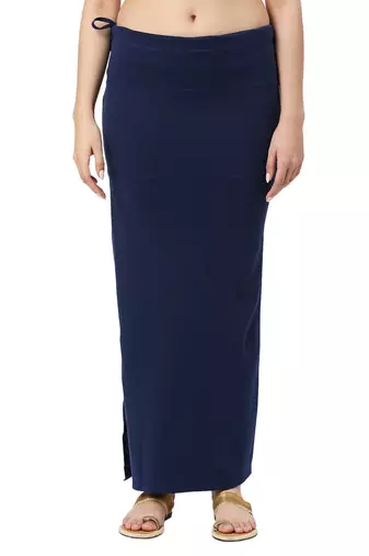Neckbook Navy Blue Solid Drawstring Best Slim Fit Saree Shapewear for Women