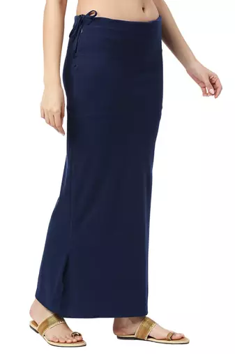 Neckbook Navy Blue Solid Drawstring Best Slim Fit Saree Shapewear for Women