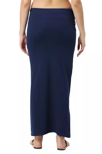 Neckbook Navy Blue Solid Drawstring Best Slim Fit Saree Shapewear for Women