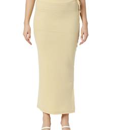 Neckbook Cream Solid Drawstring Best Slim Fit Saree Shapewear for Women
