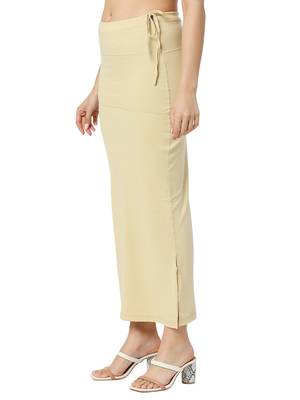Neckbook Cream Solid Drawstring Best Slim Fit Saree Shapewear for Women 2