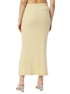 Neckbook Cream Solid Drawstring Best Slim Fit Saree Shapewear for Women 3