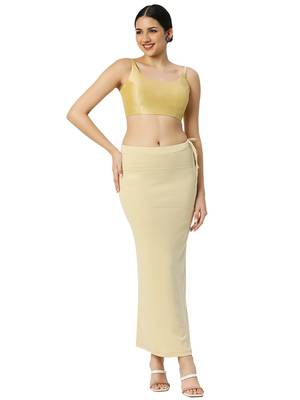 Neckbook Cream Solid Drawstring Best Slim Fit Saree Shapewear for Women 4