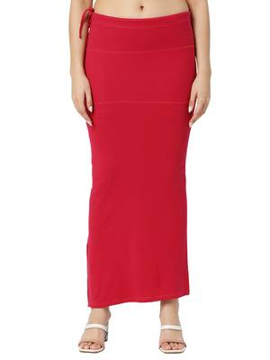 Neckbook Poppy Red Solid Drawstring Best Slim Fit Saree Shapewear for Women 1