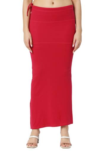 Neckbook Poppy Red Solid Drawstring Best Slim Fit Saree Shapewear for Women