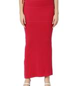 Neckbook Poppy Red Solid Drawstring Best Slim Fit Saree Shapewear for Women