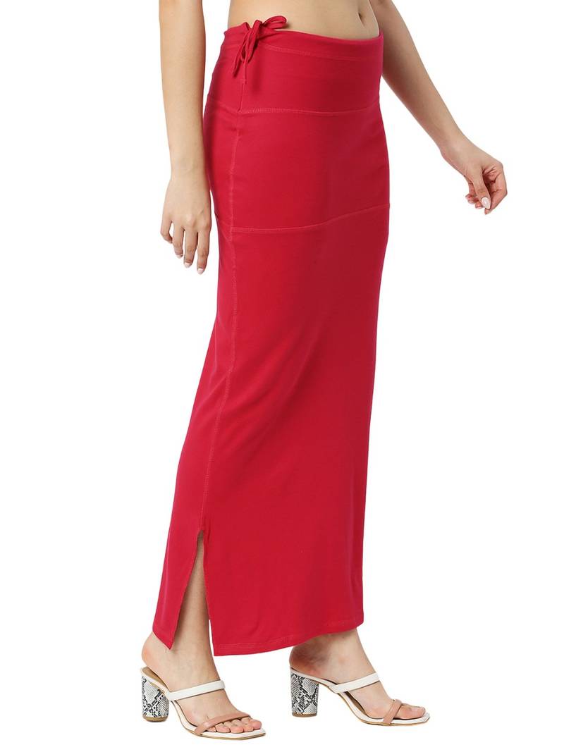 Neckbook Poppy Red Solid Drawstring Best Slim Fit Saree Shapewear for Women