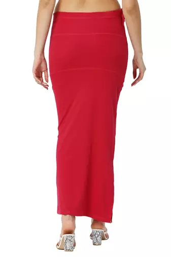 Neckbook Poppy Red Solid Drawstring Best Slim Fit Saree Shapewear for Women