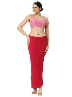 Neckbook Poppy Red Solid Drawstring Best Slim Fit Saree Shapewear for Women 4