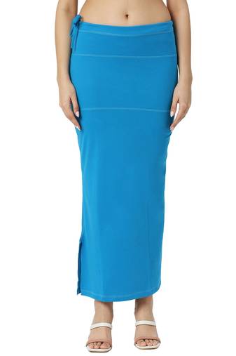 Neckbook Cobalt Blue Solid Drawstring Best Slim Fit Saree Shapewear for Women