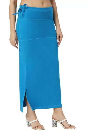 Neckbook Cobalt Blue Solid Drawstring Best Slim Fit Saree Shapewear for Women