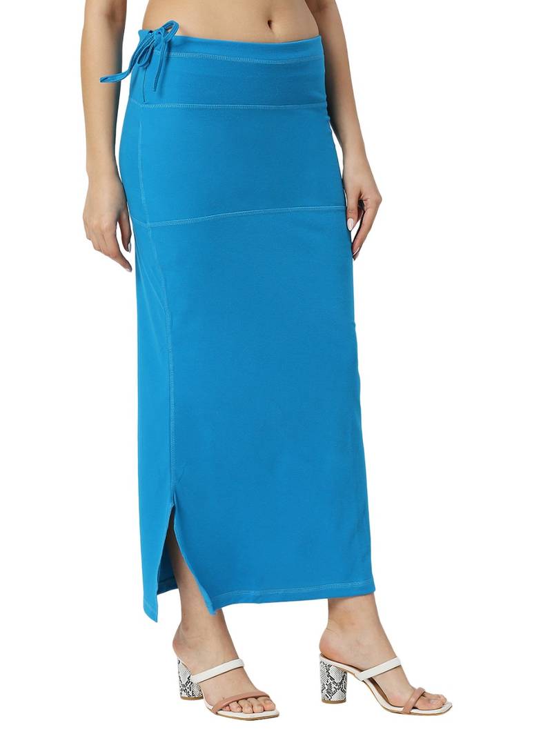 Neckbook Cobalt Blue Solid Drawstring Best Slim Fit Saree Shapewear for Women