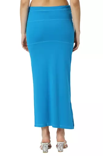 Neckbook Cobalt Blue Solid Drawstring Best Slim Fit Saree Shapewear for Women