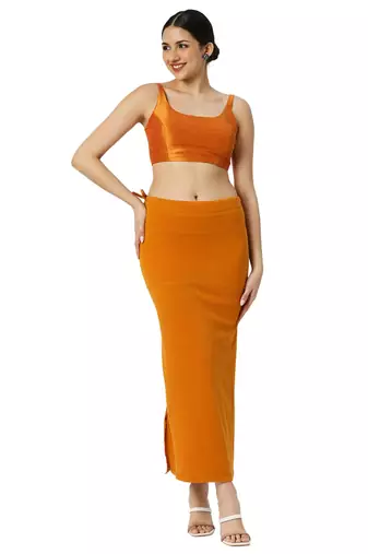 Neckbook Tangerine Solid Drawstring Best Slim Fit Saree Shapewear for Women