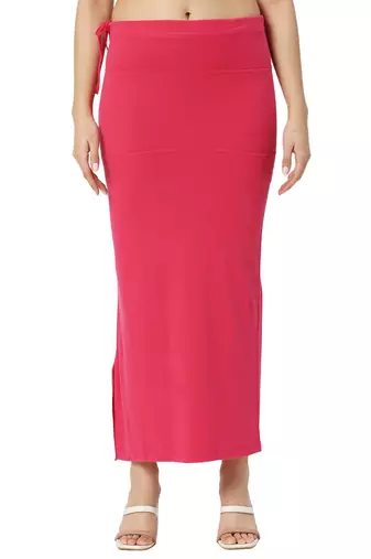 Neckbook Pink Solid Drawstring Best Slim Fit Saree Shapewear for Women