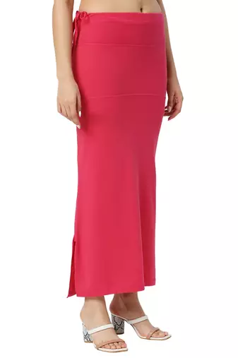 Neckbook Pink Solid Drawstring Best Slim Fit Saree Shapewear for Women