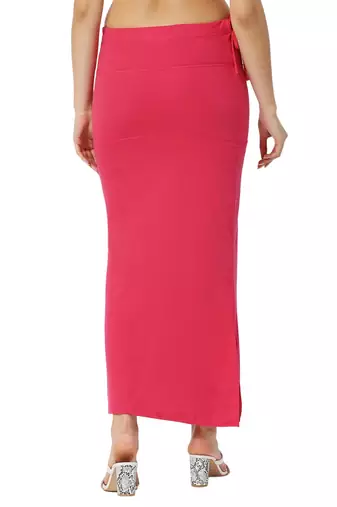 Neckbook Pink Solid Drawstring Best Slim Fit Saree Shapewear for Women