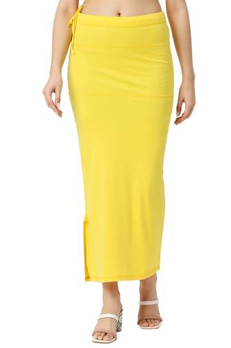 Neckbook Yellow Solid Drawstring Best Slim Fit Saree Shapewear for Women
