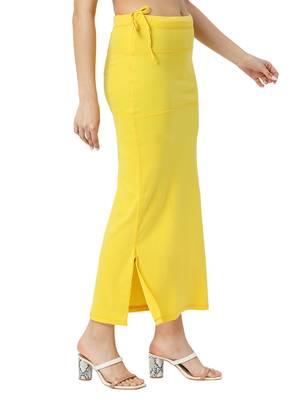 Neckbook Yellow Solid Drawstring Best Slim Fit Saree Shapewear for Women 2