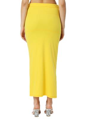 Neckbook Yellow Solid Drawstring Best Slim Fit Saree Shapewear for Women 3