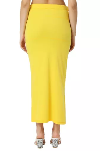 Neckbook Yellow Solid Drawstring Best Slim Fit Saree Shapewear for Women