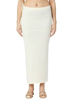 Neckbook Offwhite Solid Drawstring Best Slim Fit Saree Shapewear for Women 1