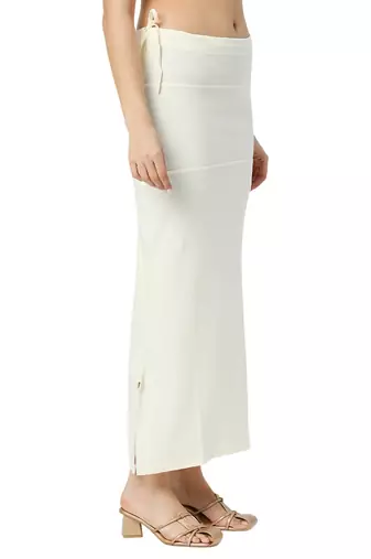 Neckbook Offwhite Solid Drawstring Best Slim Fit Saree Shapewear for Women