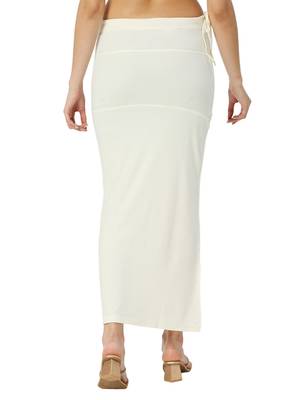 Neckbook Offwhite Solid Drawstring Best Slim Fit Saree Shapewear for Women 3