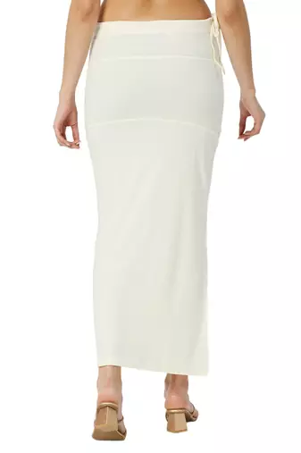 Neckbook Offwhite Solid Drawstring Best Slim Fit Saree Shapewear for Women