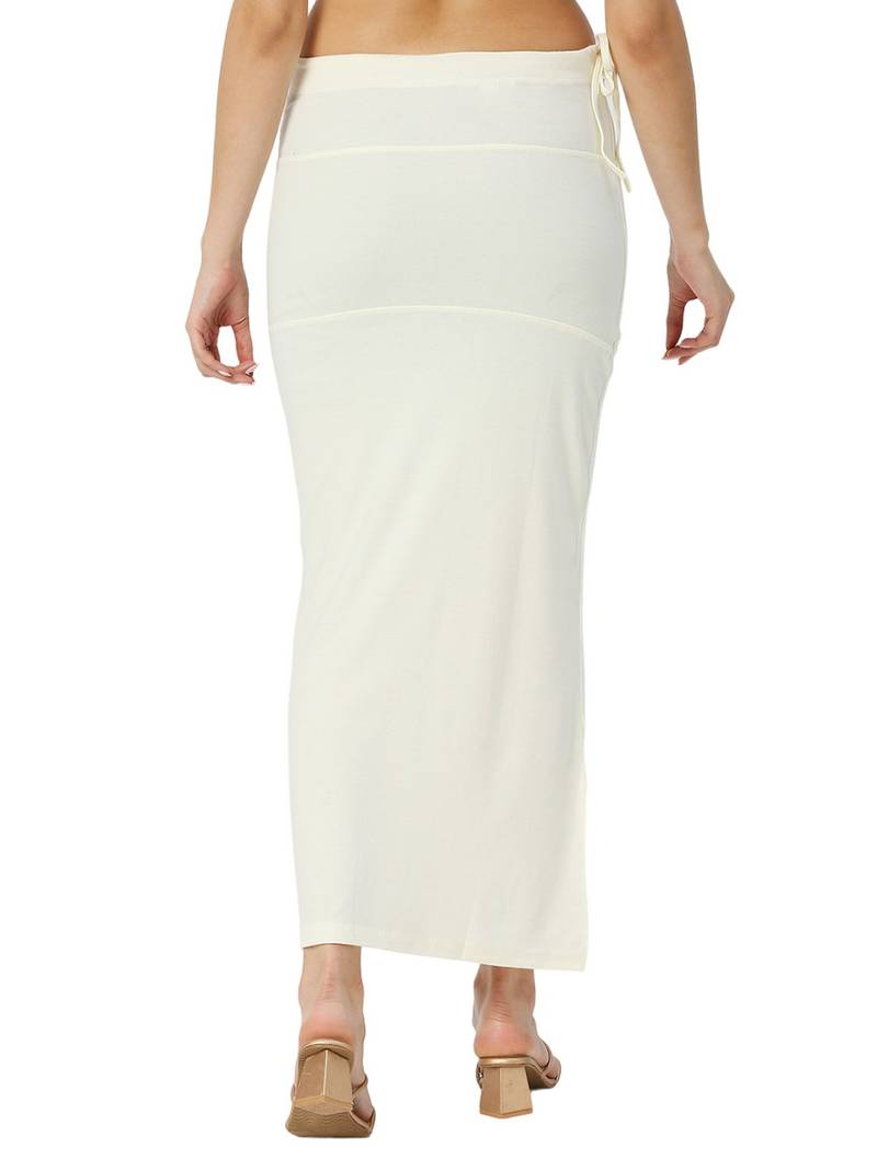 Neckbook Offwhite Solid Drawstring Best Slim Fit Saree Shapewear for Women
