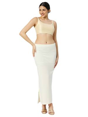 Neckbook Offwhite Solid Drawstring Best Slim Fit Saree Shapewear for Women 4