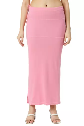 Neckbook Baby Pink Solid Drawstring Best Slim Fit Saree Shapewear for Women