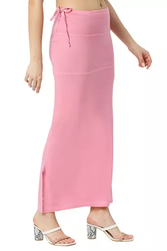Neckbook Baby Pink Solid Drawstring Best Slim Fit Saree Shapewear for Women