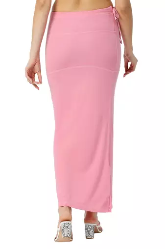 Neckbook Baby Pink Solid Drawstring Best Slim Fit Saree Shapewear for Women