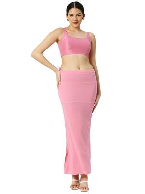 Neckbook Baby Pink Solid Drawstring Best Slim Fit Saree Shapewear for Women 4