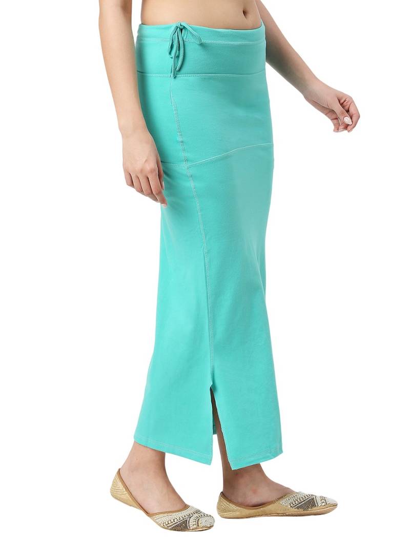 Neckbook Aqua Green Solid Drawstring Best Slim Fit Saree Shapewear for Women