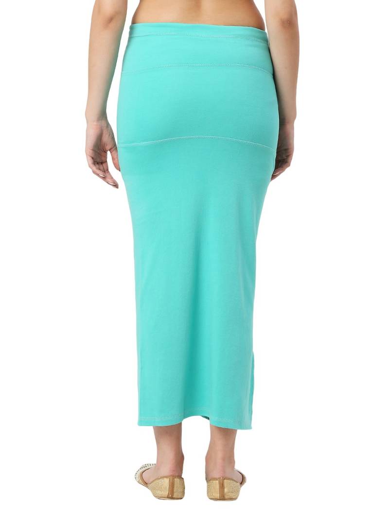 Neckbook Aqua Green Solid Drawstring Best Slim Fit Saree Shapewear for Women