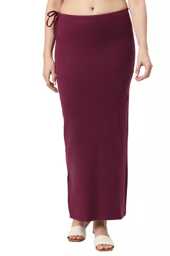 Neckbook Wine Solid Drawstring Best Slim Fit Saree Shapewear for Women