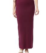 Neckbook Wine Solid Drawstring Best Slim Fit Saree Shapewear for Women