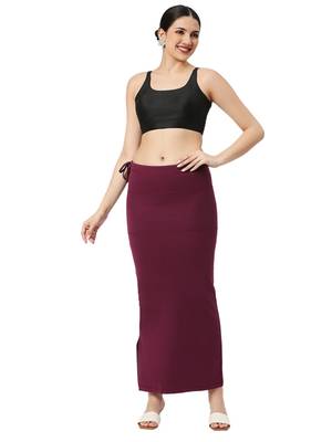 Neckbook Wine Solid Drawstring Best Slim Fit Saree Shapewear for Women 4