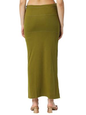 Neckbook Mehndi Green Solid Drawstring Best Slim Fit Saree Shapewear for Women 2