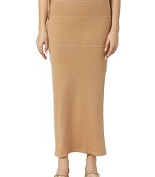 Neckbook Camel Brown Solid Drawstring Best Slim Fit Saree Shapewear for Women
