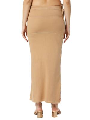 Neckbook Camel Brown Solid Drawstring Best Slim Fit Saree Shapewear for Women 2
