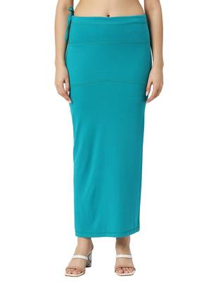 Neckbook Peacock Blue Solid Drawstring Best Slim Fit Saree Shapewear for Women 1