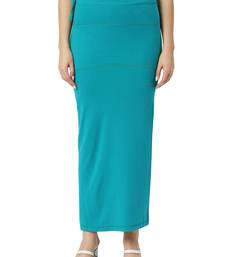 Neckbook Peacock Blue Solid Drawstring Best Slim Fit Saree Shapewear for Women