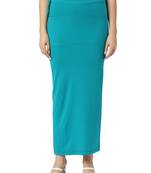 Neckbook Peacock Blue Solid Drawstring Best Slim Fit Saree Shapewear for Women