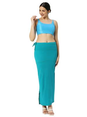 Neckbook Peacock Blue Solid Drawstring Best Slim Fit Saree Shapewear for Women 4