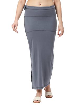 Neckbook Charcoal Grey Solid Drawstring Best Slim Fit Saree Shapewear for Women 1