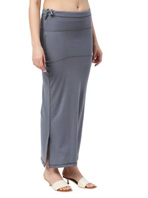 Neckbook Charcoal Grey Solid Drawstring Best Slim Fit Saree Shapewear for Women 2